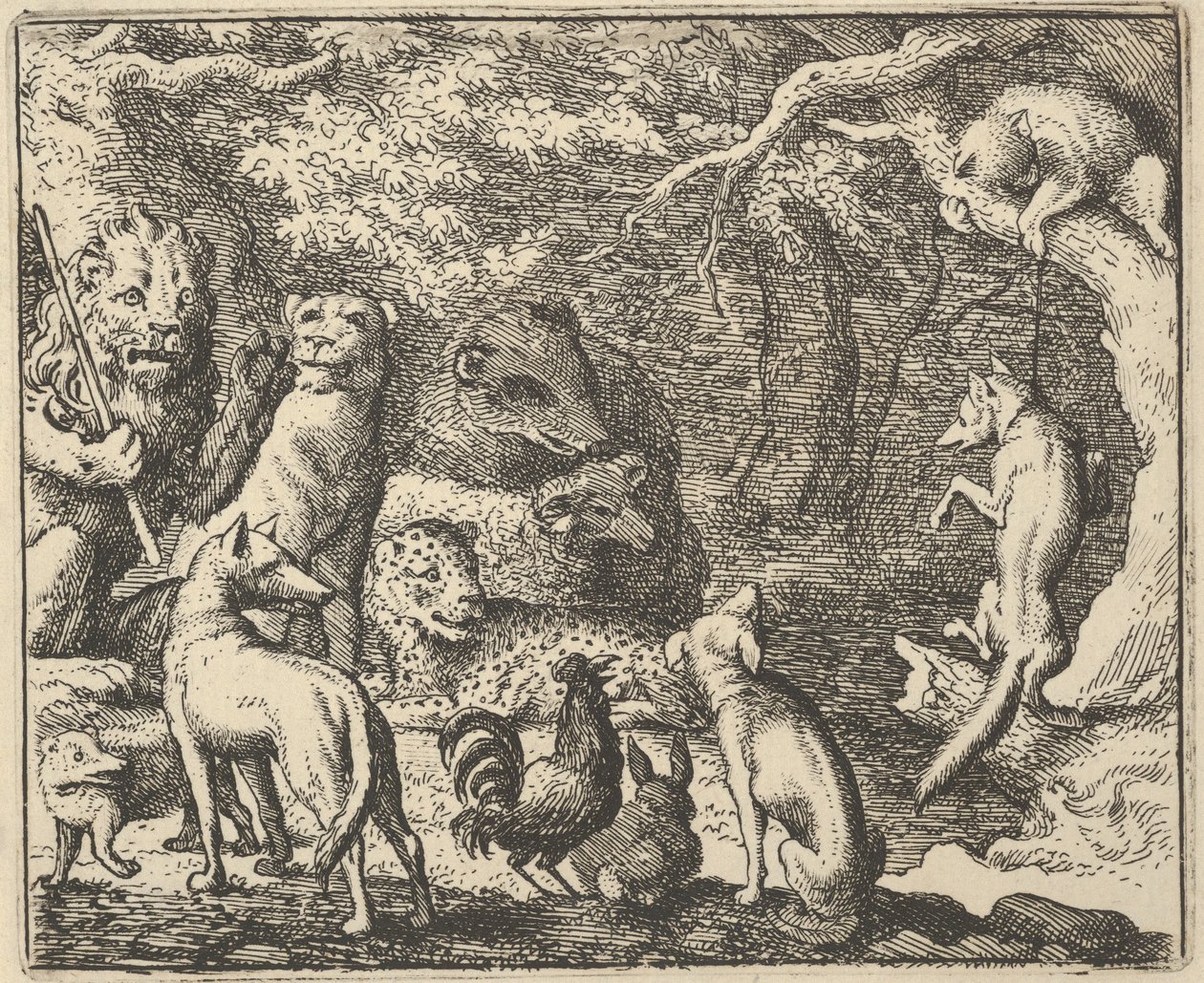 Renard beder om skriftemål, 1650-75. af Allart van Everdingen