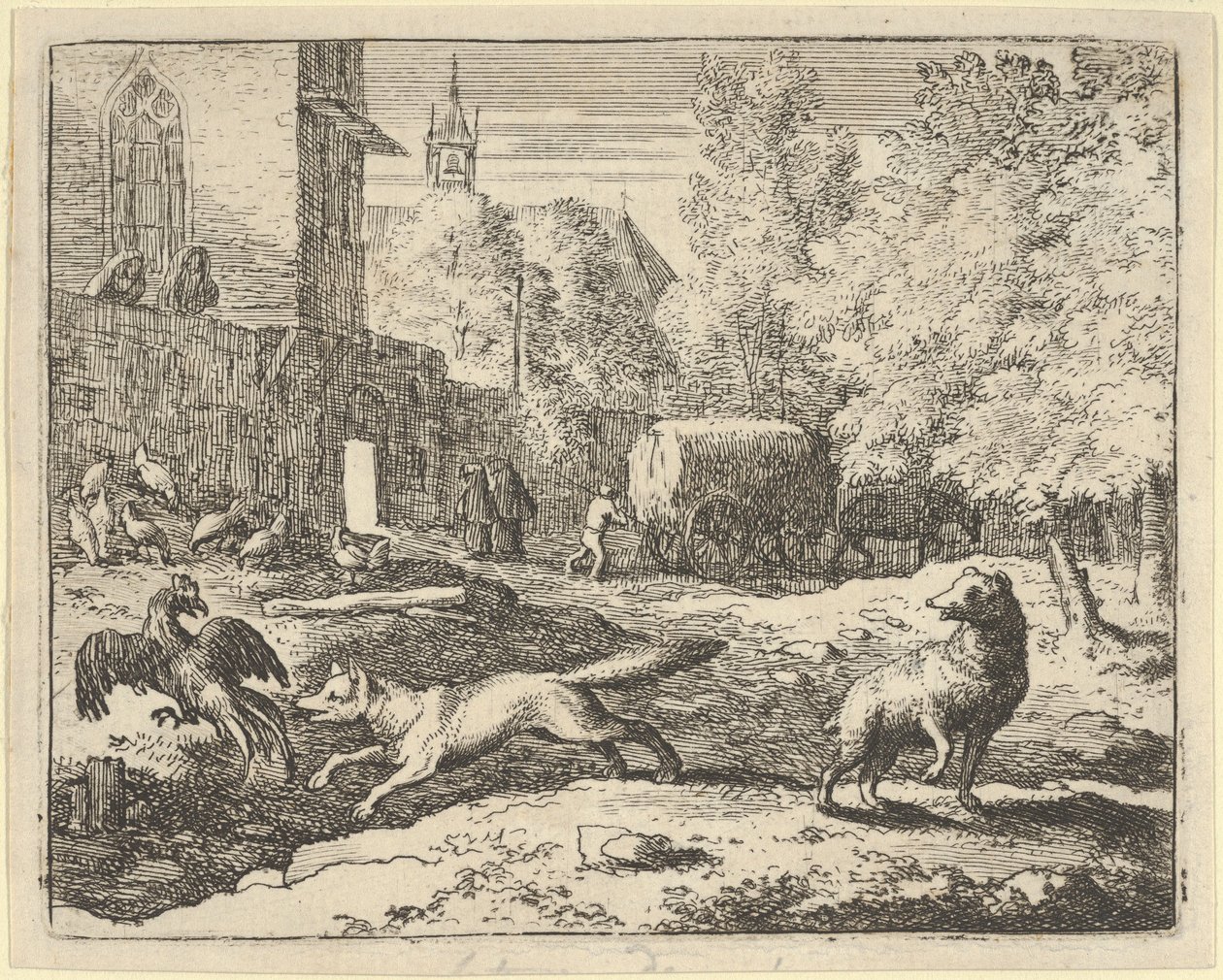 Renard vil finde en hane, 1650-75. af Allart van Everdingen