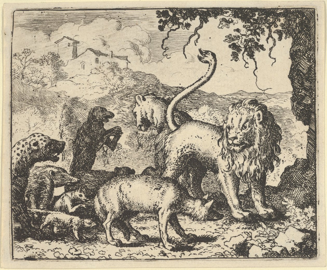 Renard er anklaget af ulven og flere dyr, 1650-75. af Allart van Everdingen
