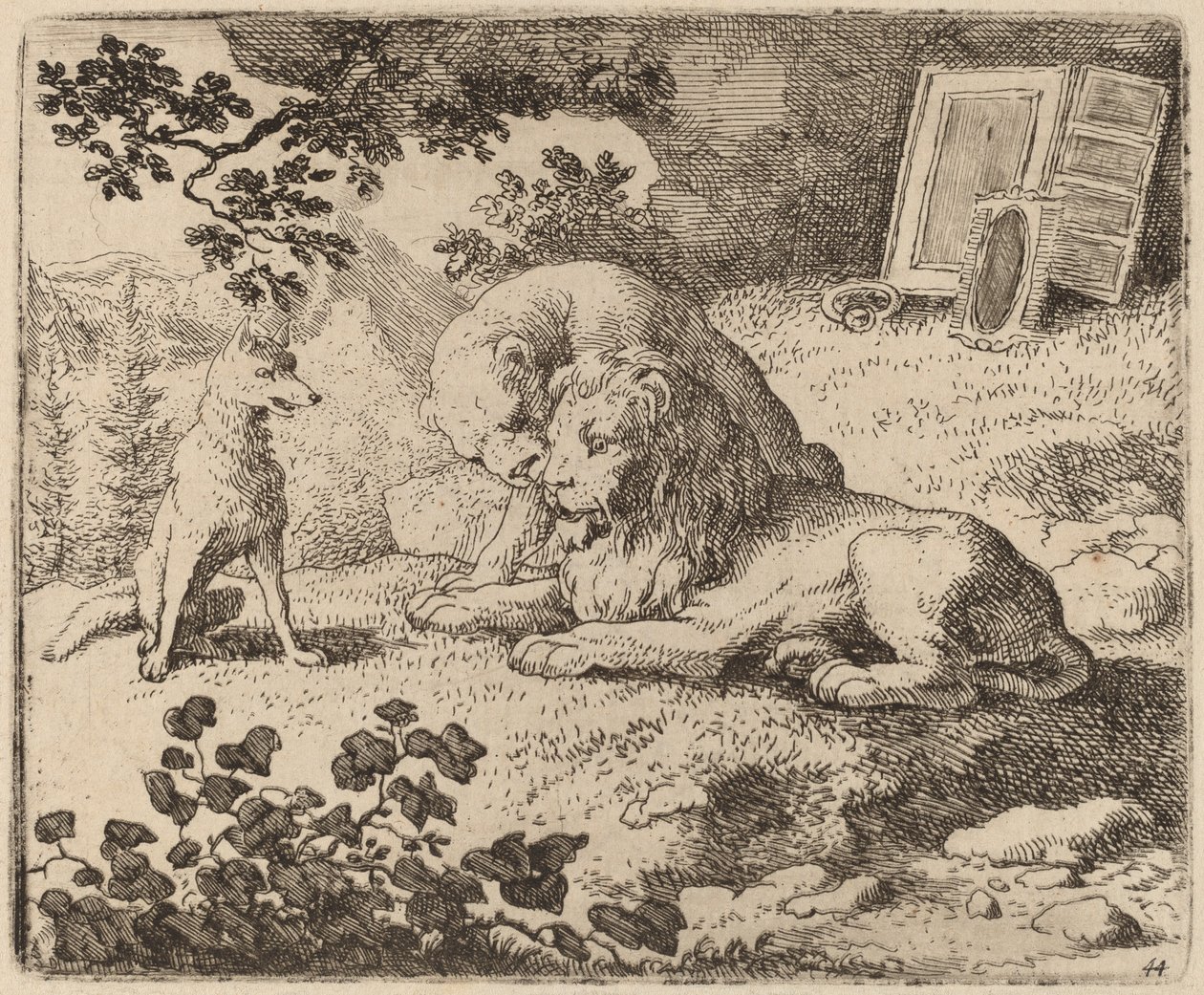 Reynard beskriver de forsvundne skatte, sandsynligvis ca. 16451656. af Allart van Everdingen