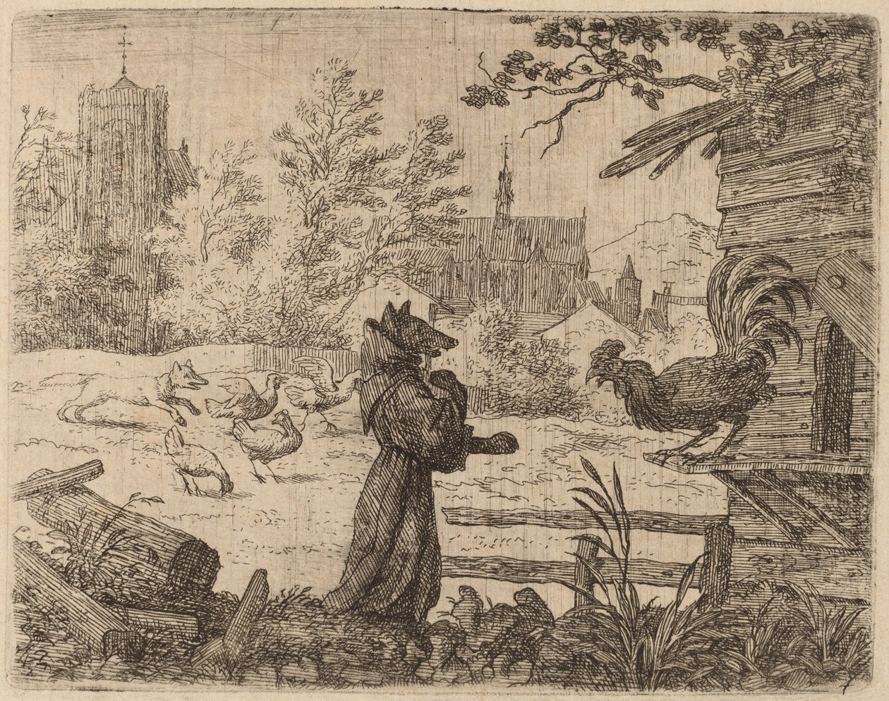 Reynard forklædt som munk, sandsynligvis ca. 16451656. af Allart van Everdingen