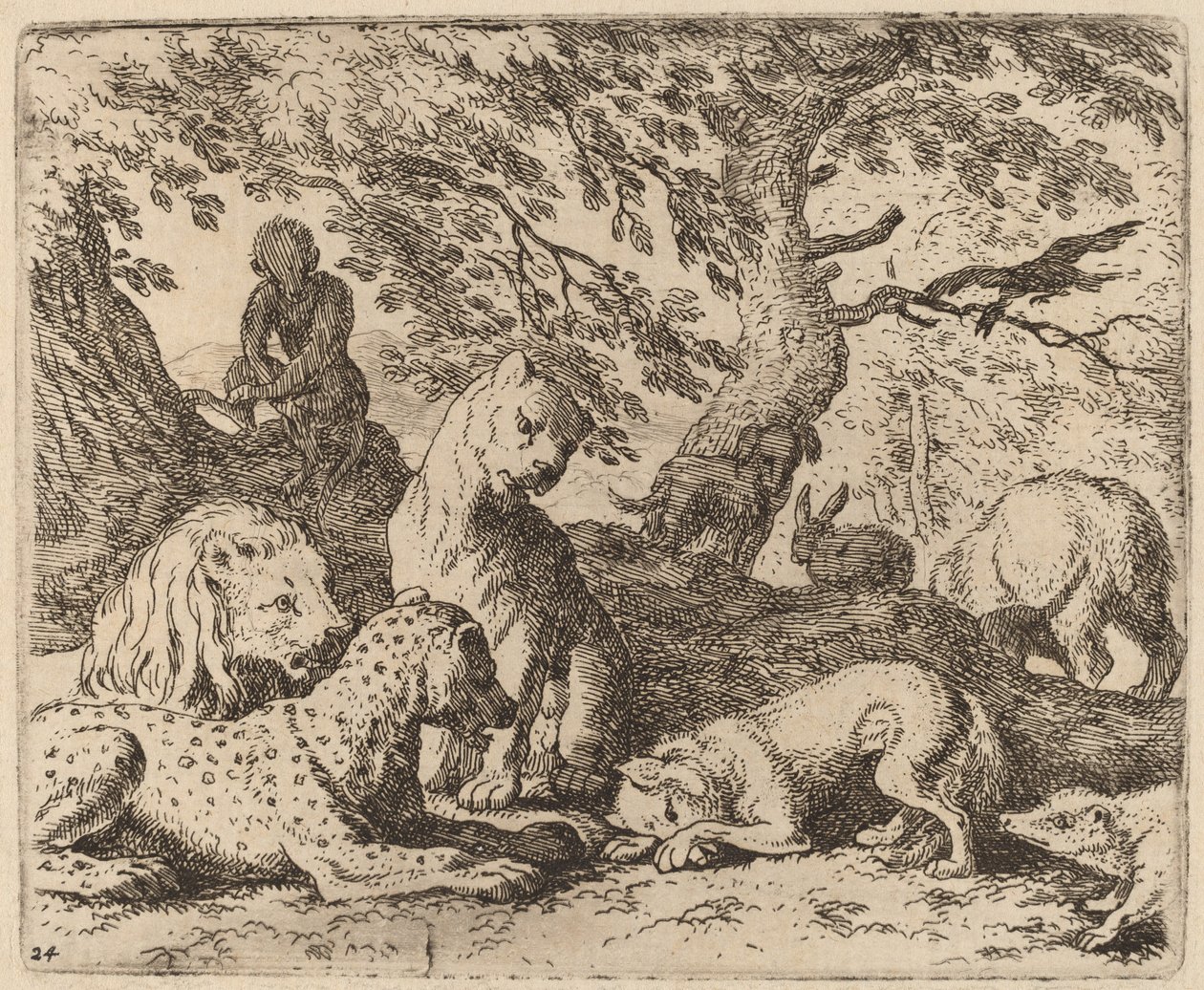 Reynard vinder sin fortælling og gør sin far forkert, sandsynligvis ca. 16451656. af Allart van Everdingen