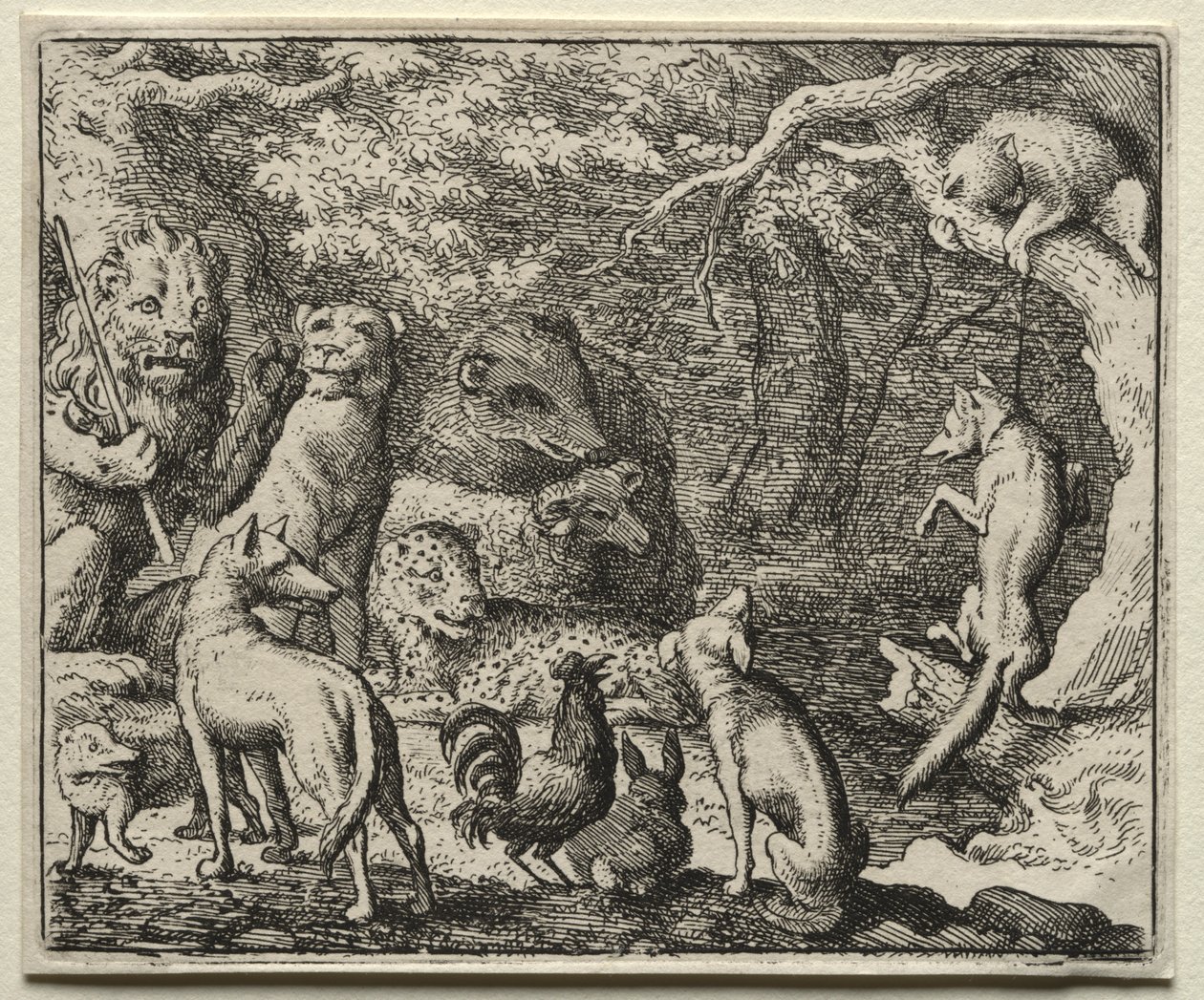 Reynard the Fox: Reynard beder om tilladelse til at tilstå af Allart van Everdingen