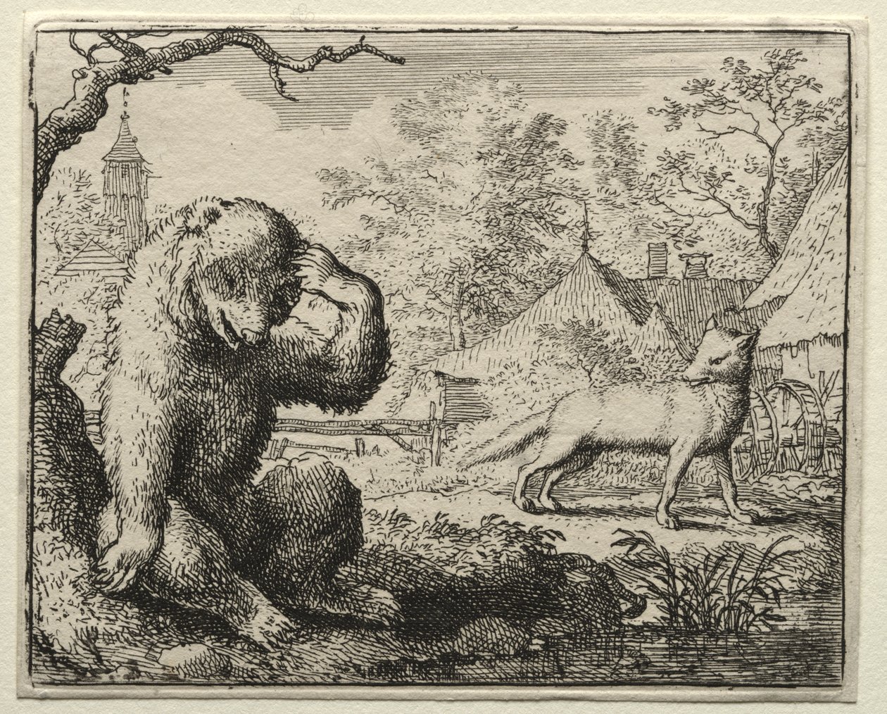 Reynard the Fox: Reynard Chides the Injured Bear af Allart van Everdingen