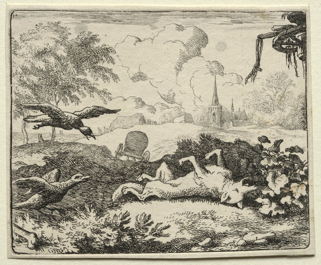 Reynard the Fox: Reynard Feigns Death af Allart van Everdingen