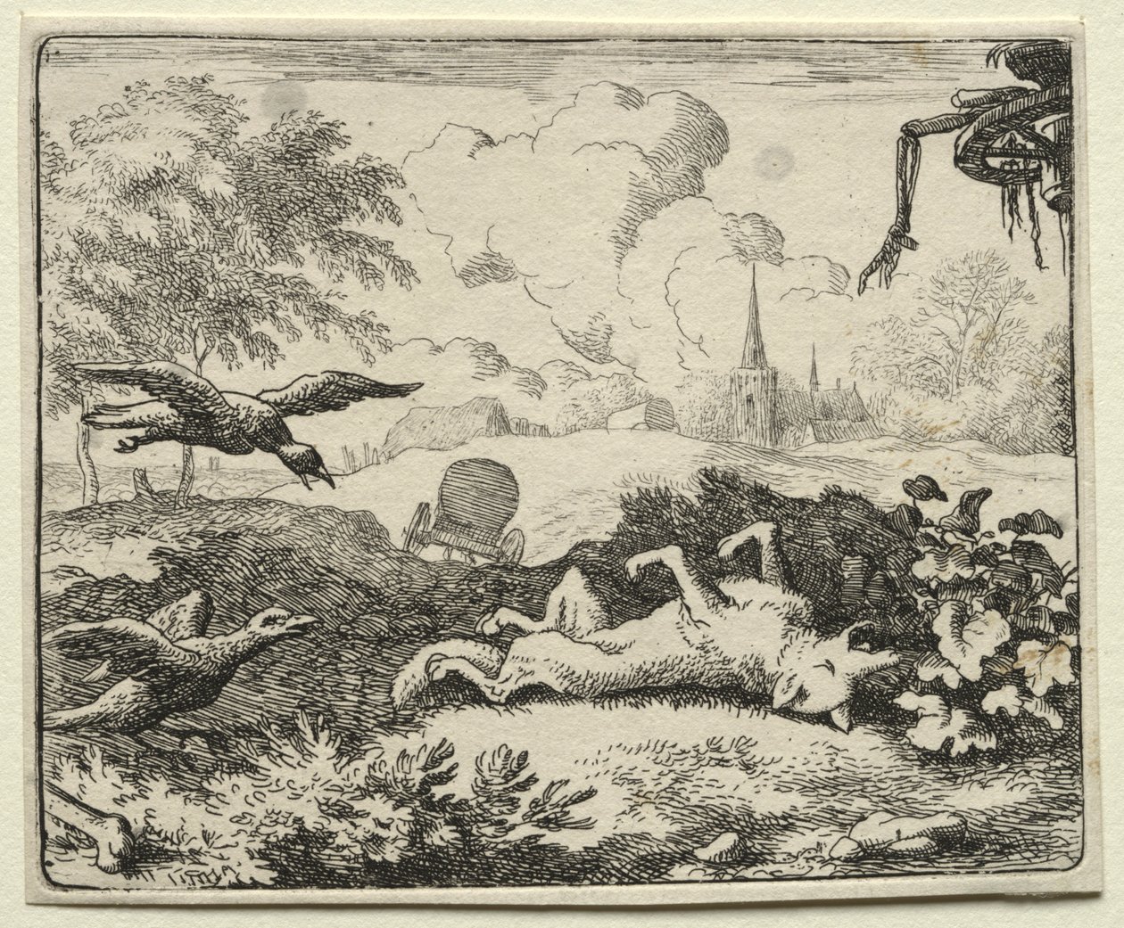 Reynard the Fox: Reynard Feigns Death. af Allart van Everdingen