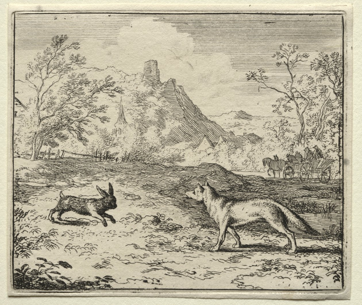 Reynard Ræven: Reynard og kaninen. af Allart van Everdingen