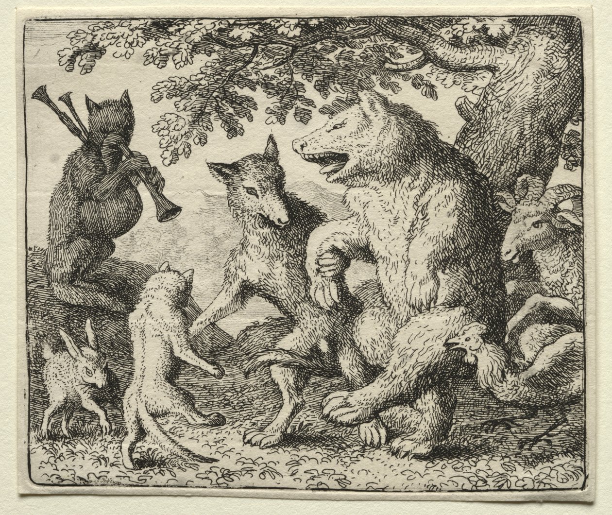 Reynard the Fox: The Wolf and the Bear fejrer deres frihed af Allart van Everdingen