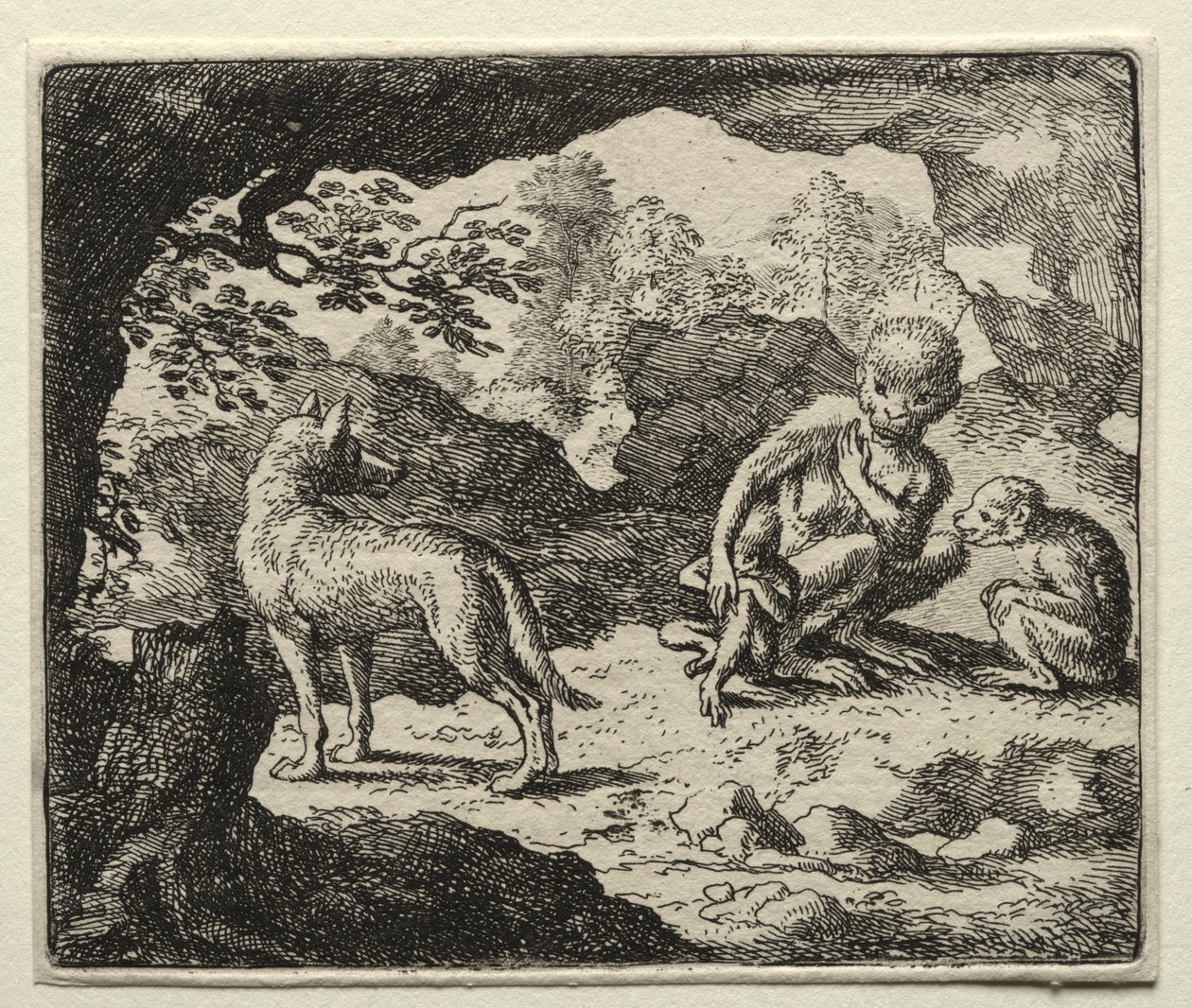 Reynard the Fox: The Wolf in the Monkeys Den. af Allart van Everdingen