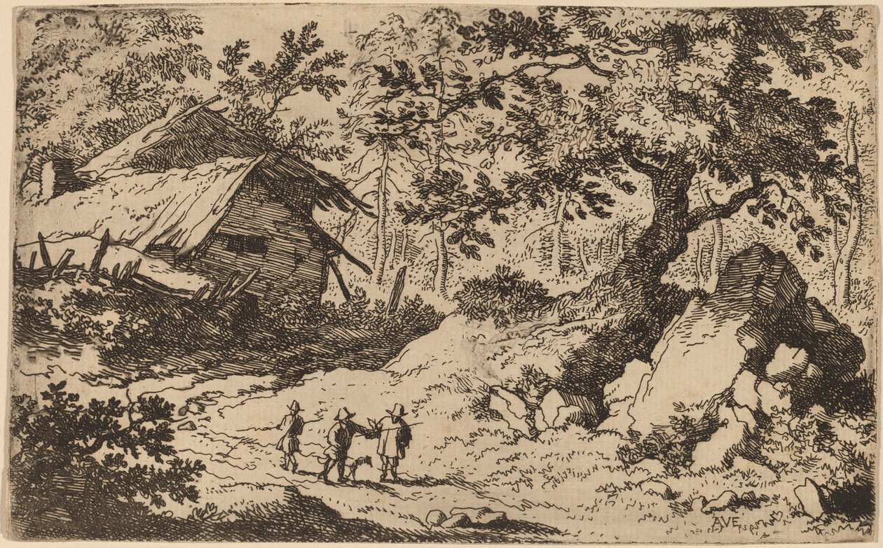 Ruinøst hytte, sandsynligvis ca. 16451656. af Allart van Everdingen