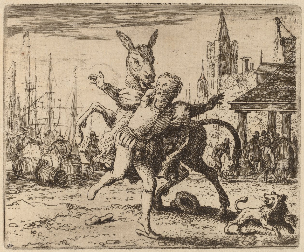 Æslet og hunden, sandsynligvis ca. 16451656. af Allart van Everdingen