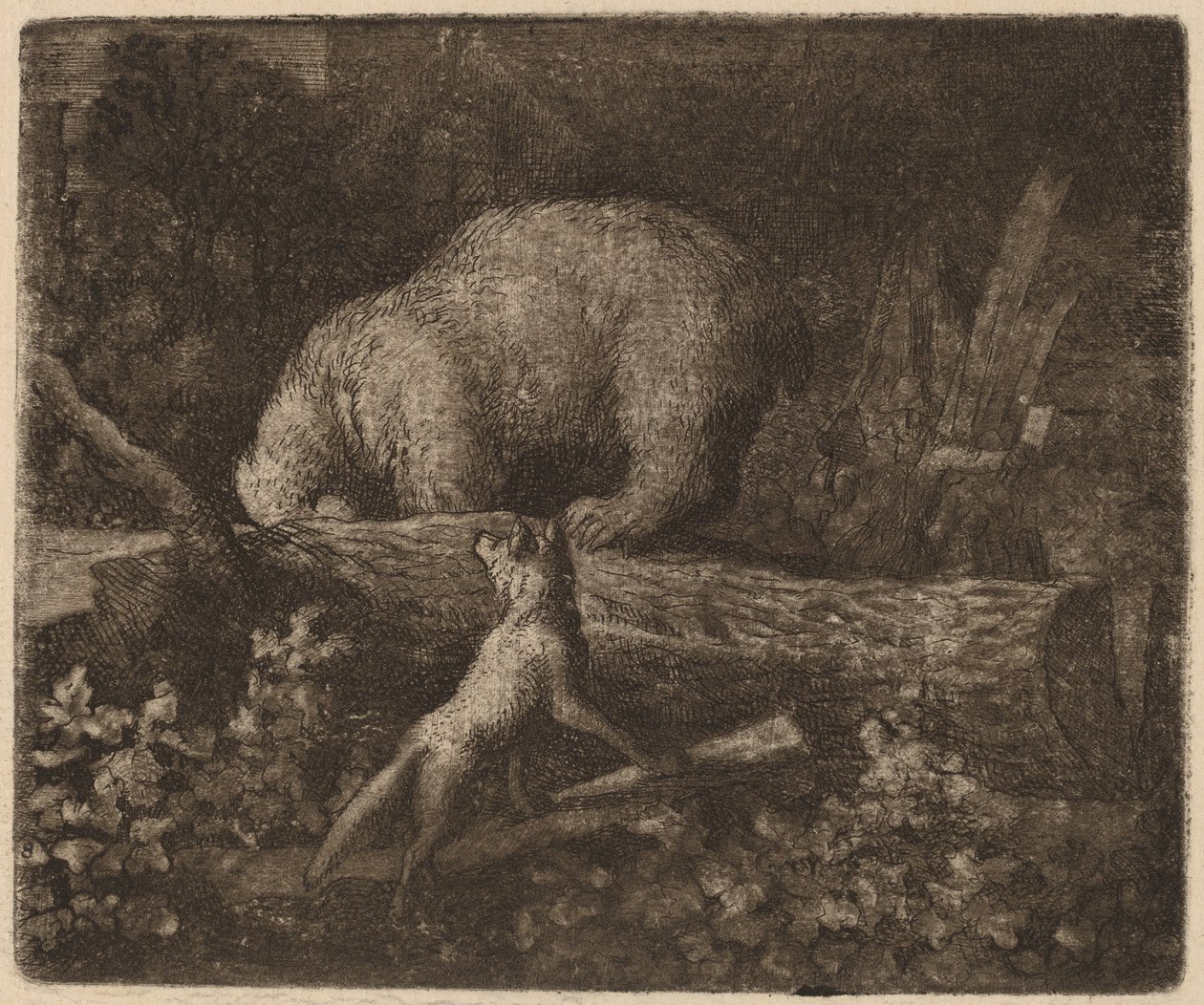 Den fangede bjørn, sandsynligvis ca. 16451656. af Allart van Everdingen