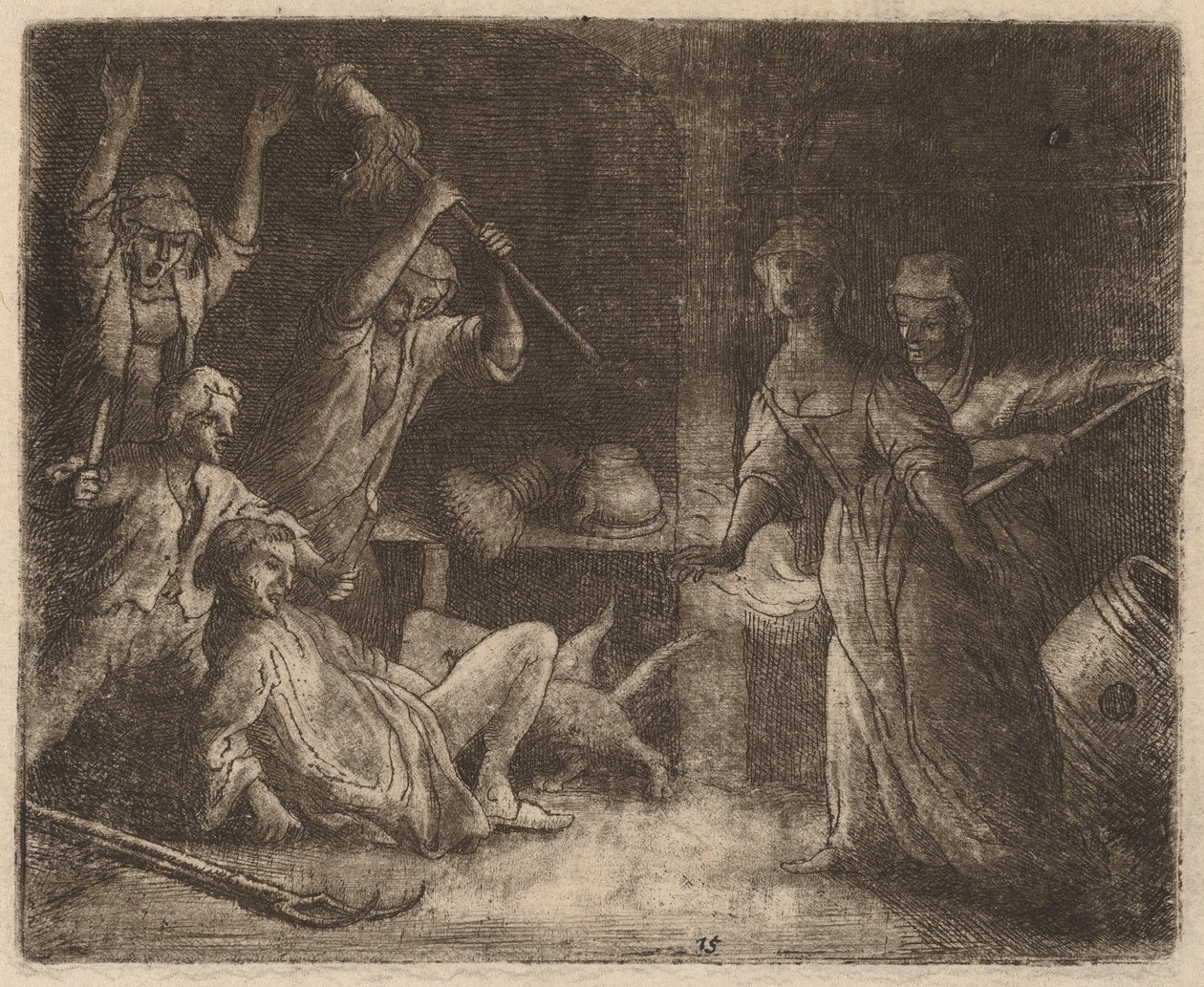 Katten fanget og slået, sandsynligvis ca. 16451656. af Allart van Everdingen