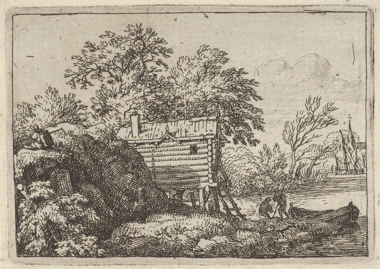 Fiskerhytten, 1600-tallet. af Allart van Everdingen