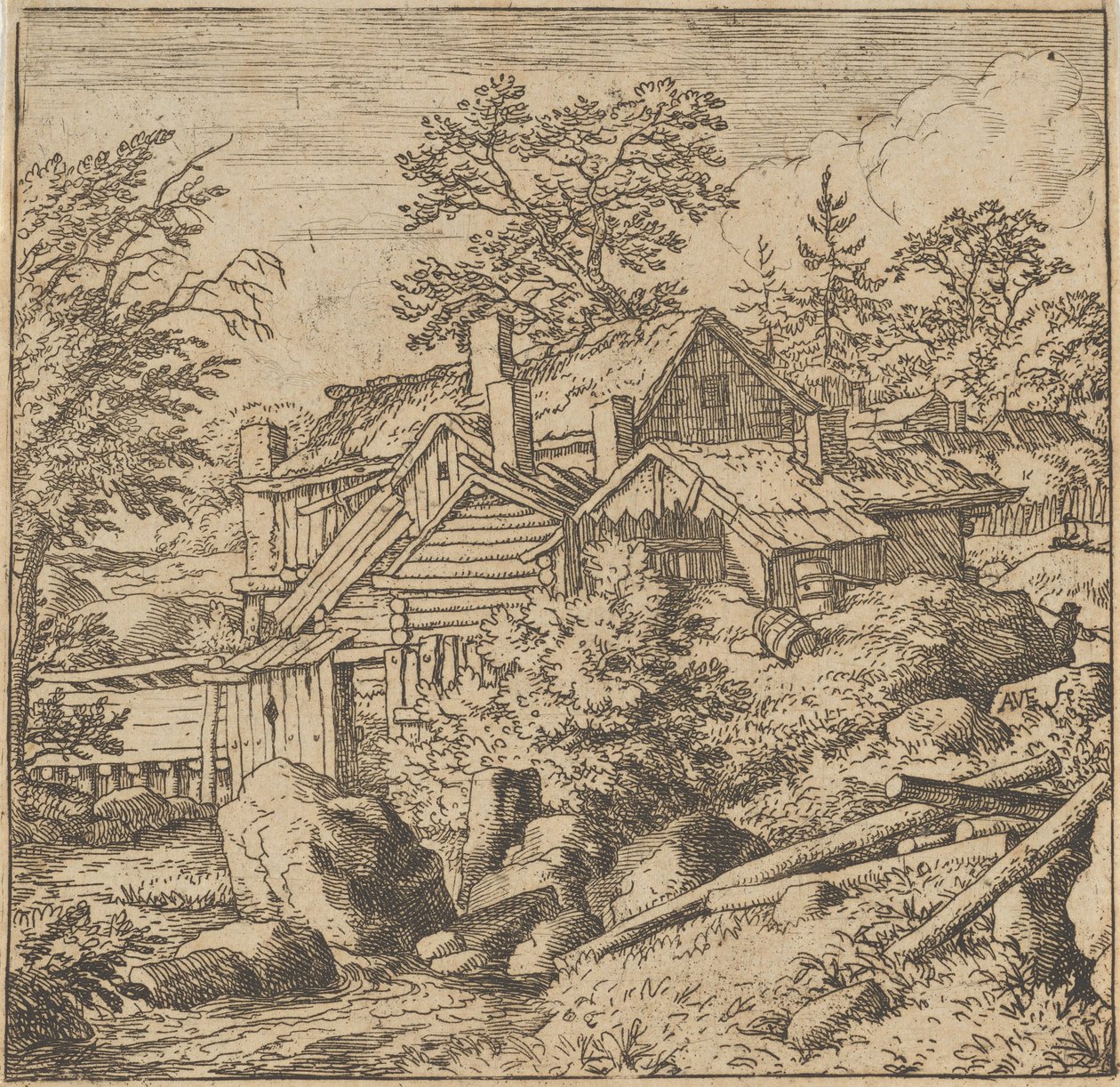 The Hamlet on the Mountain Side, midten af det 17. århundrede., midten af det 17. århundrede. af Allart van Everdingen