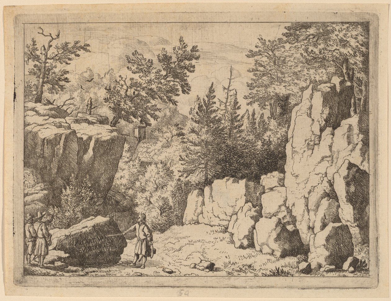 Indskriften på Klippen, sandsynligvis ca. 16451656. af Allart van Everdingen