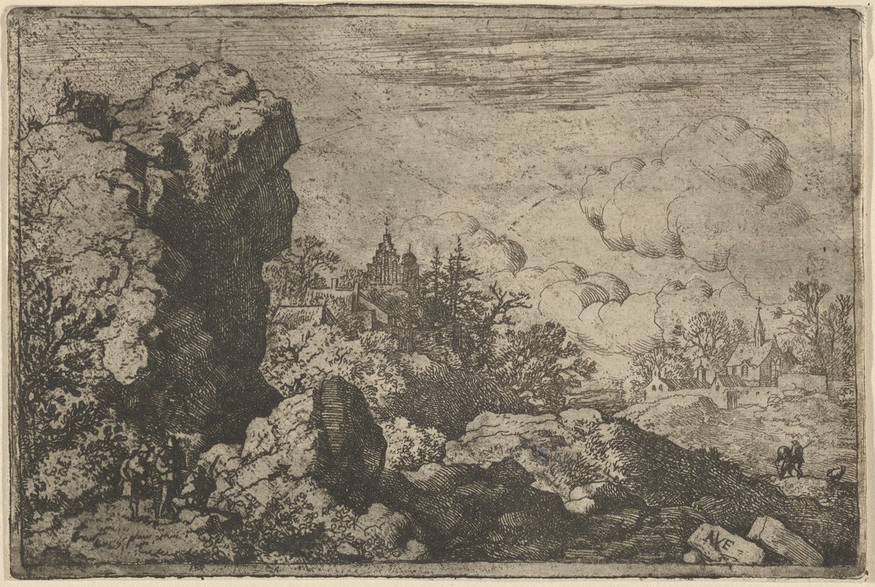 De tre rejsende ved foden af High Rock, 1600-tallet. af Allart van Everdingen