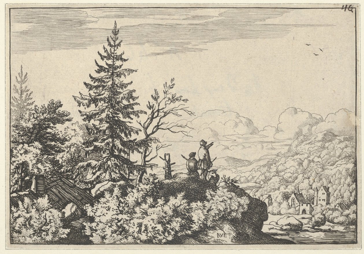 De to mænd på bakken, 1600-tallet. af Allart van Everdingen