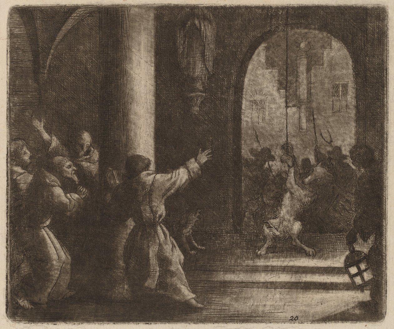 Ulven og klosterklokken, sandsynligvis ca. 16451656. af Allart van Everdingen