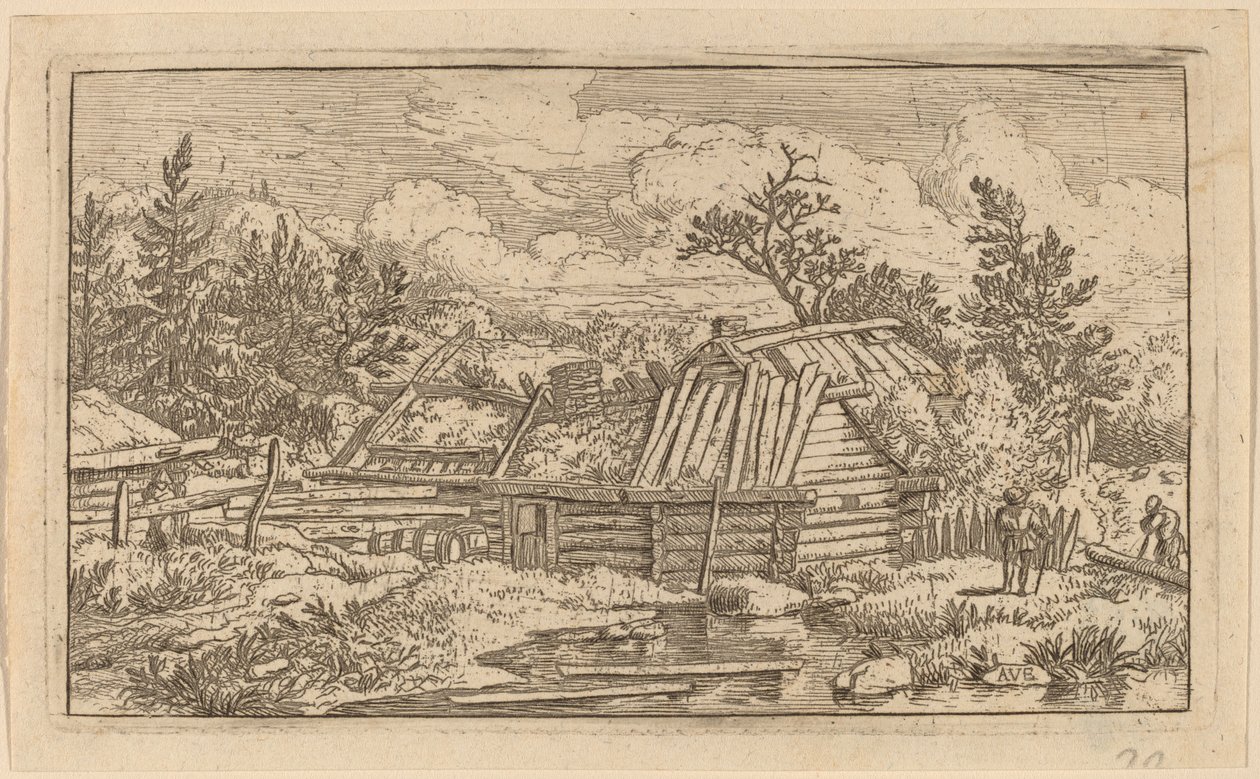 To Bjælker, der flyder i Vandet, sandsynligvis ca. 16451656. af Allart van Everdingen