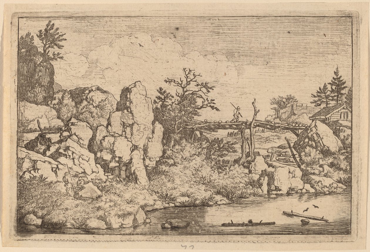 To stammer i vandet, sandsynligvis ca. 16451656. af Allart van Everdingen