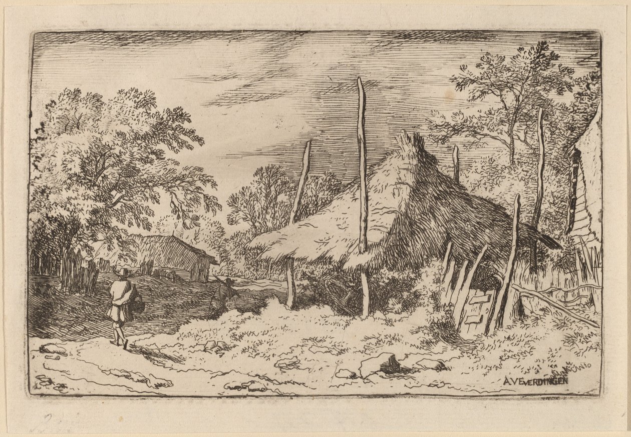 Hjul under Hay Laden, sandsynligvis ca. 16451656. af Allart van Everdingen