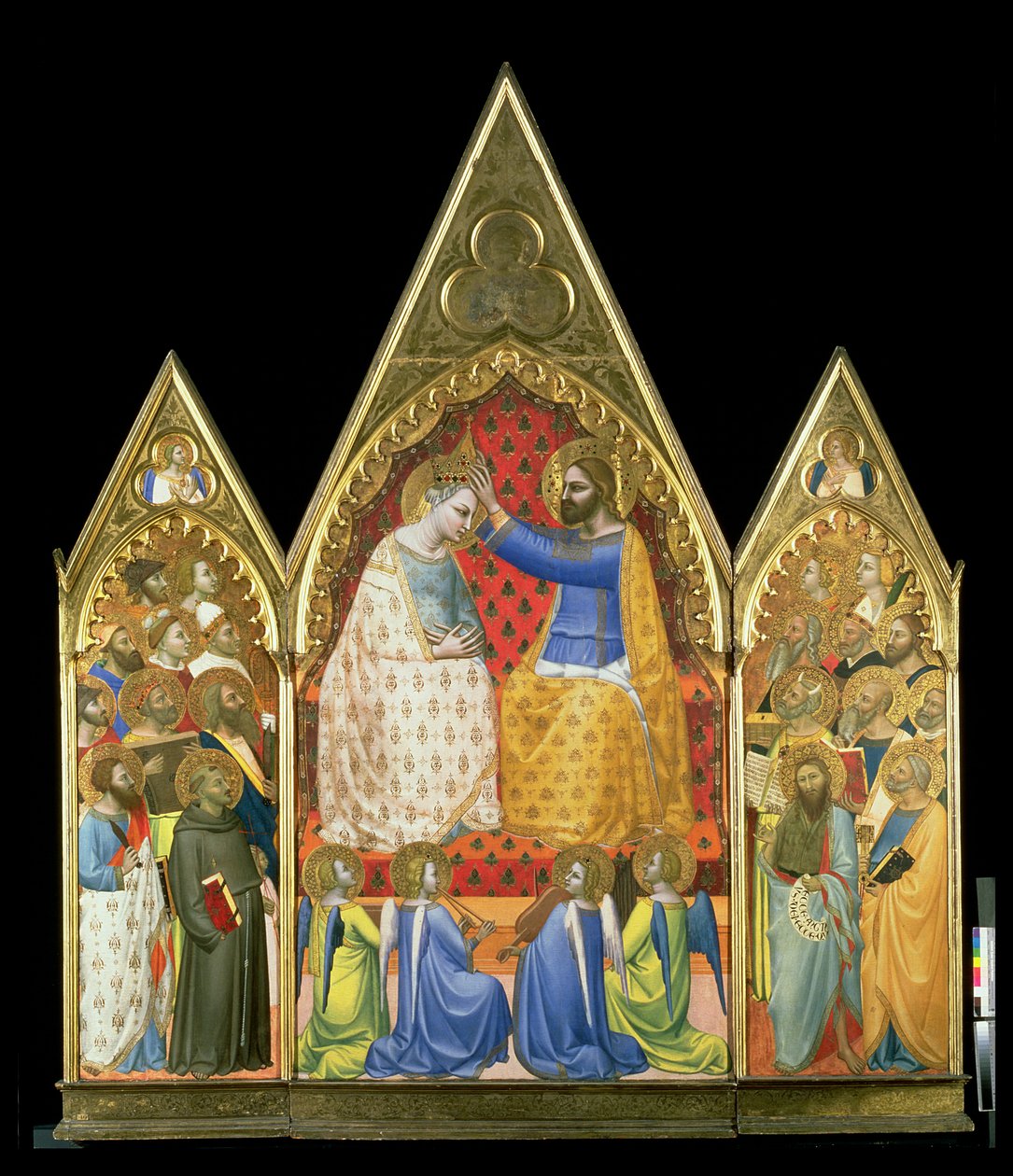 Jomfruens kroning (tempera på panel) af Allegretto Nuzi