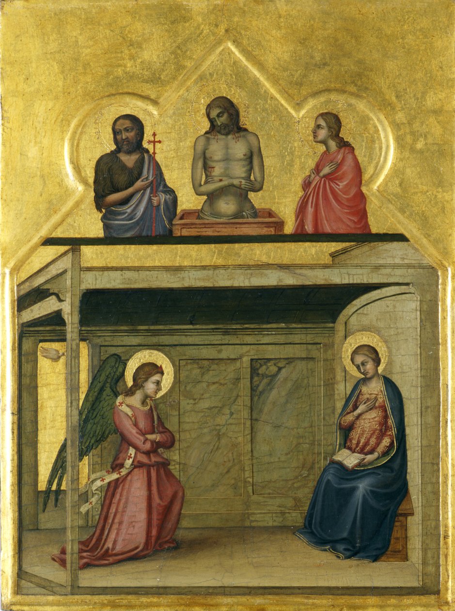Bebudelsen og Kristi lidelse, ca. 1351-75 (tempera på træ) af Allegretto Nuzi