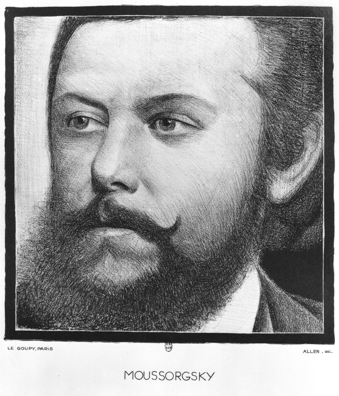 Portræt af Modest Petrovich Moussorgsky (1839-81) af Allen