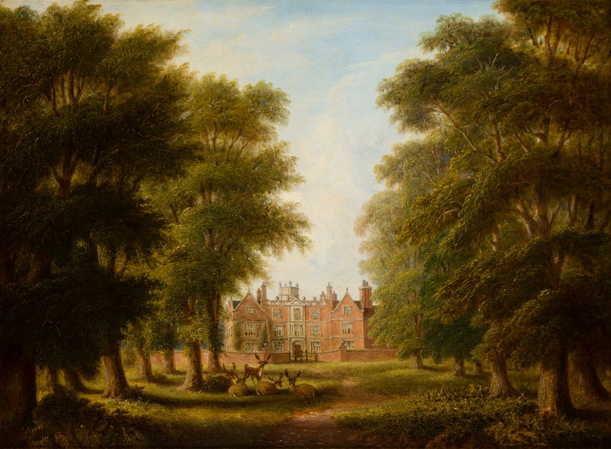 A View of Castle Bromwich Hall, ca. 1844-82 (olie på lærred) af Allen Edward Everitt
