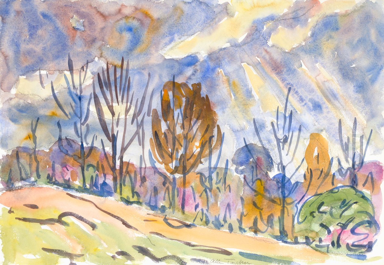 Akvarel nr. 63, Vej, 1930. af Allen Tucker