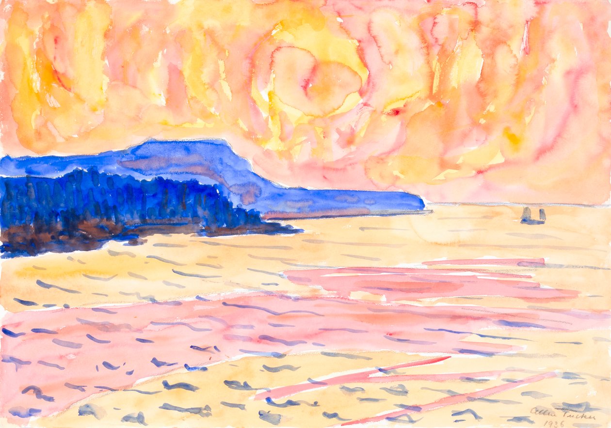 Akvarel nr. 6, Blå Kyst, 1936. af Allen Tucker