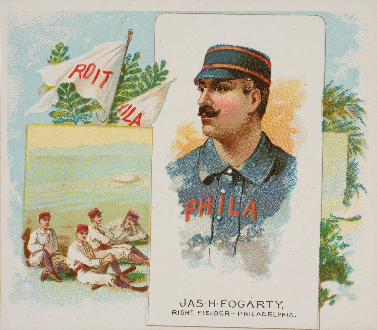 James H. Fogarty, Right Fielder, Philadelphia, from Worlds Champions, Second Series N43 ..., 1888. dani af Allen and Ginter