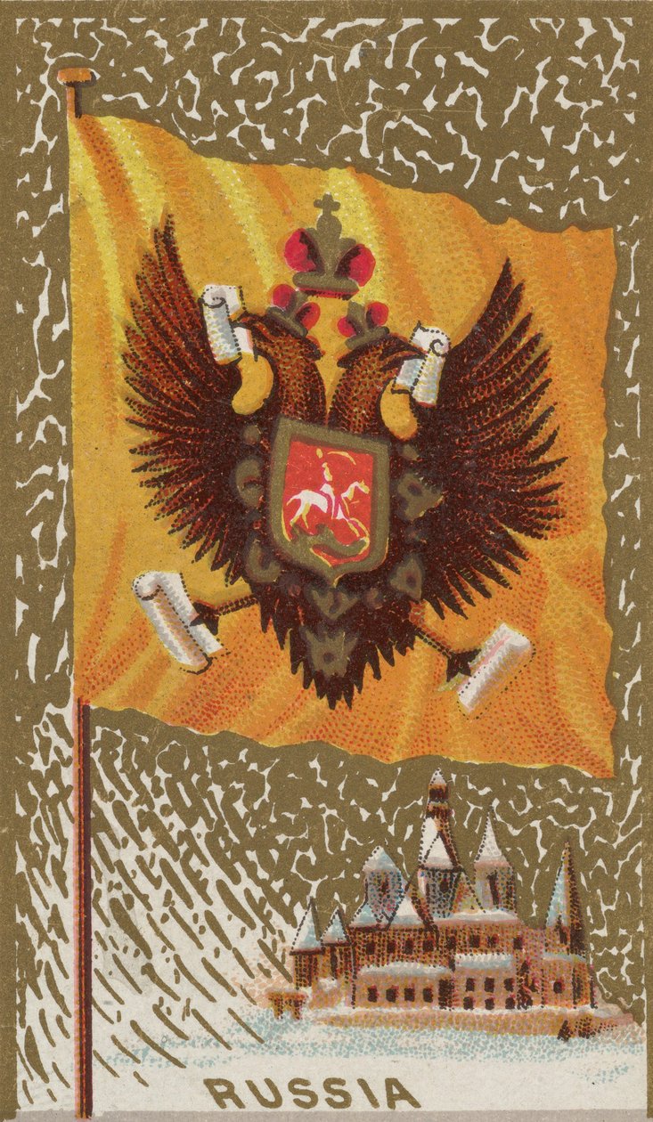 Rusland, fra Flags of All Nations, Series 1 N9 for Allen & Ginter Cigarettes Brands, 1887. af Allen and Ginter