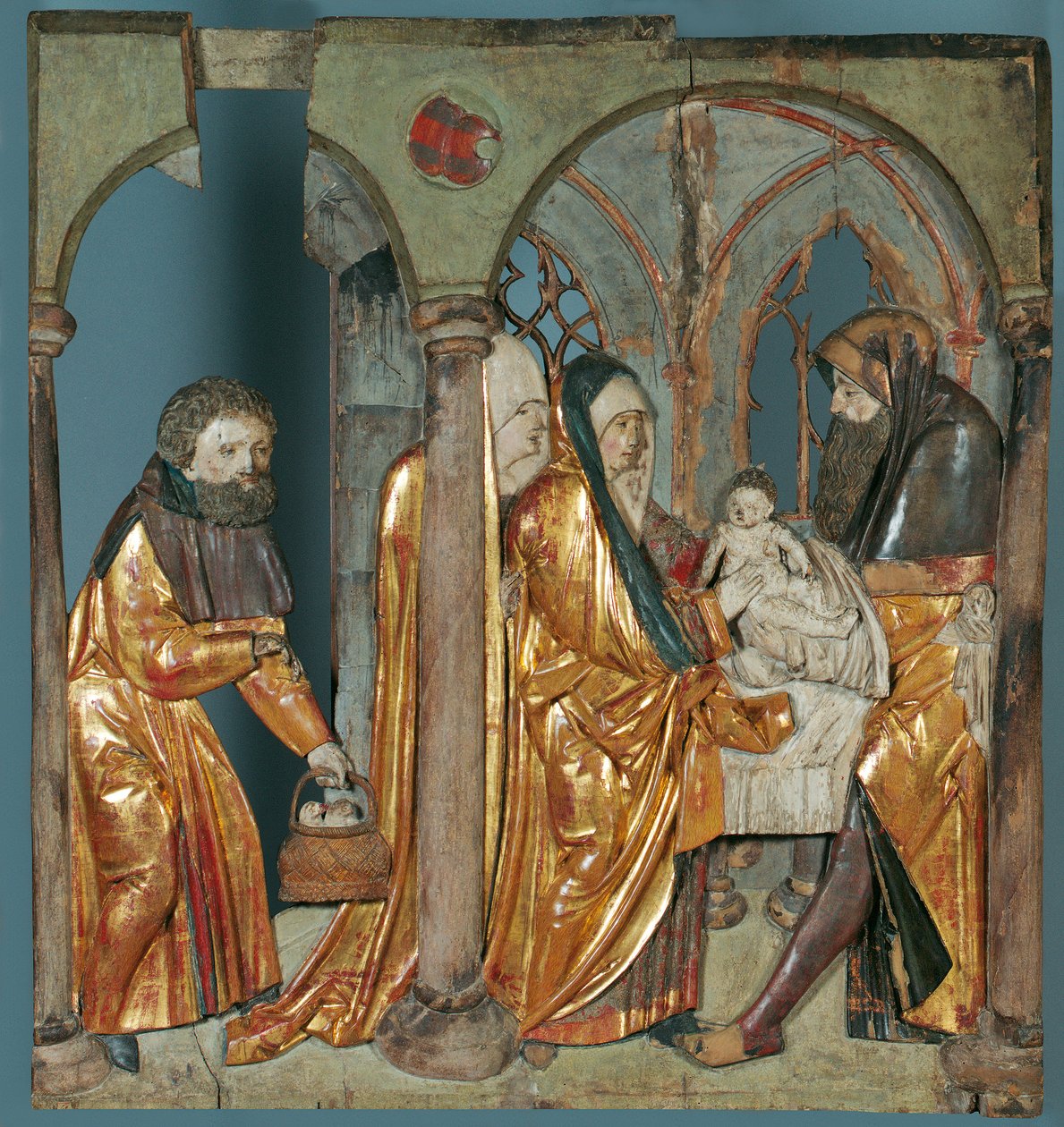 Præsentation af Jesus i templet af Allgäuer Bildschnitzer (Umkreis Jörg Lederer)