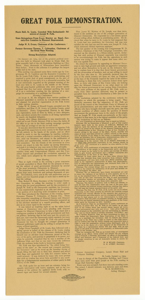 Arrangementet var overfyldt med entusiastiske beundrere af Joseph W. Folk af Allied Printing