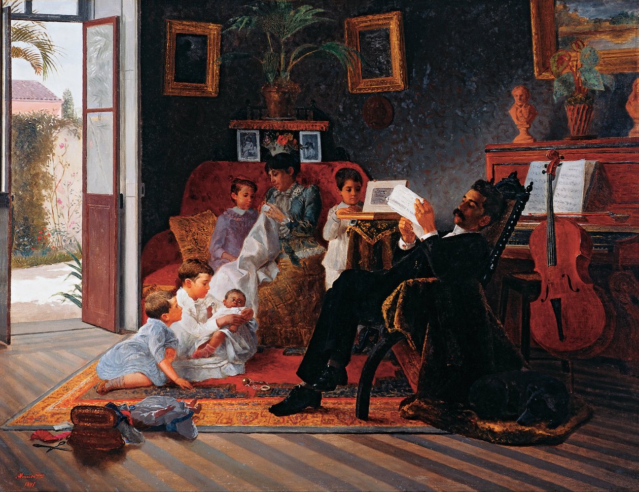 Scene af Adolfo Pintos familie af Almeida Júnior