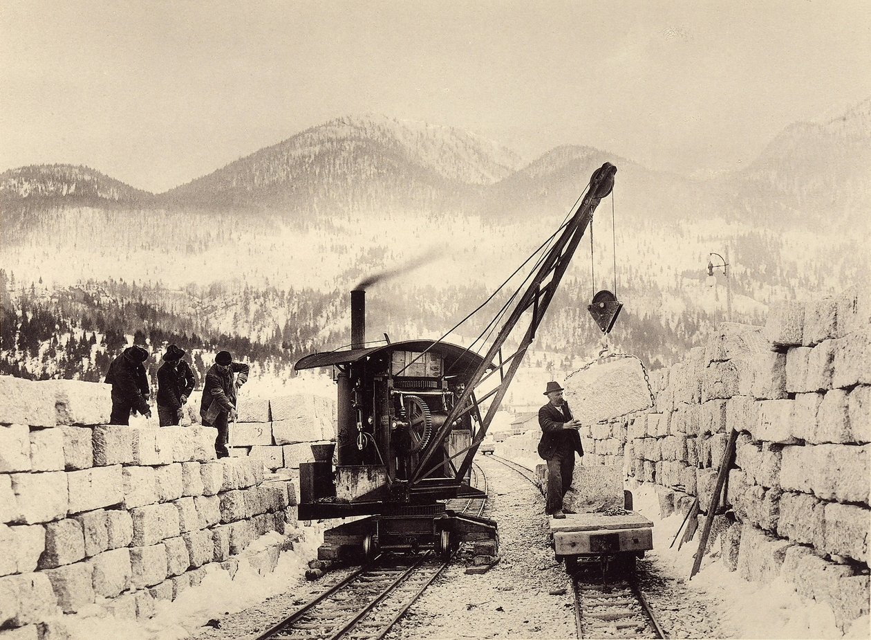Byggeriet af Worcheiner Tunnels, påbegyndt i 1897. foto 1905 (foto) af Alois Beer
