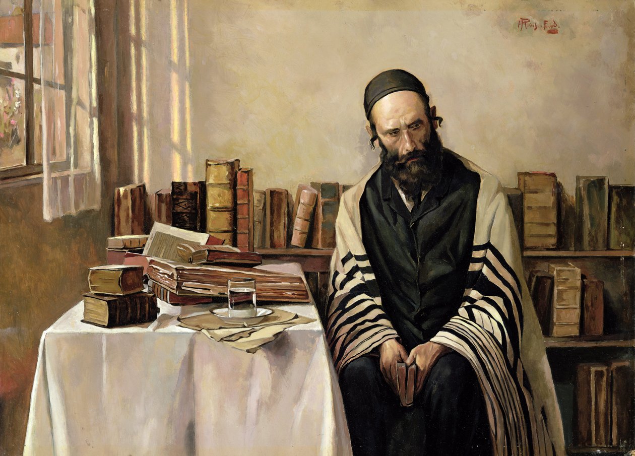 En rabbiner i sit arbejdsværelse af Alois Heinrich Priechenfried