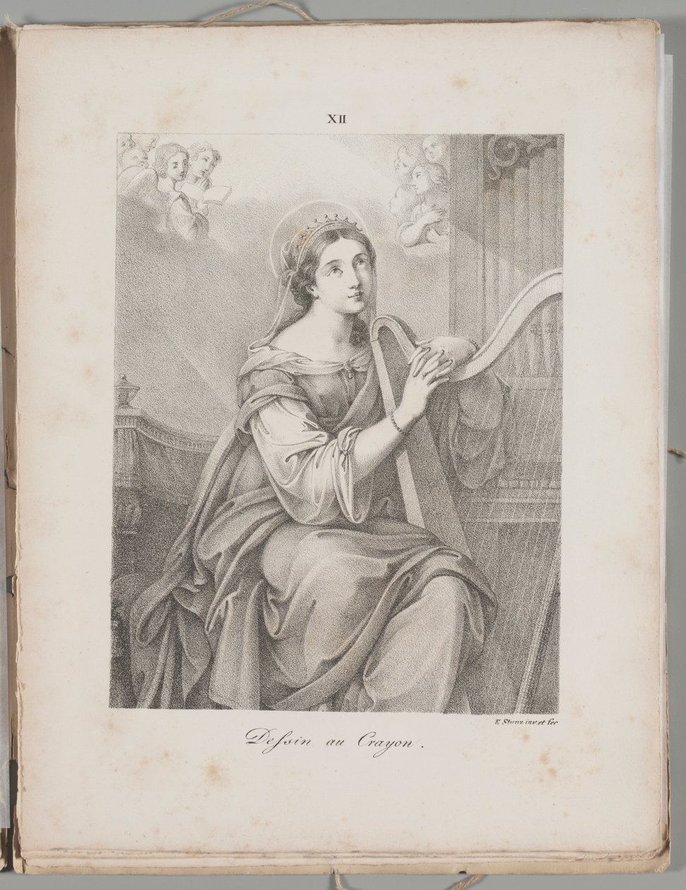 Litografiens kunst: Saint Cecily, Tavle XII af Alois Senefelder