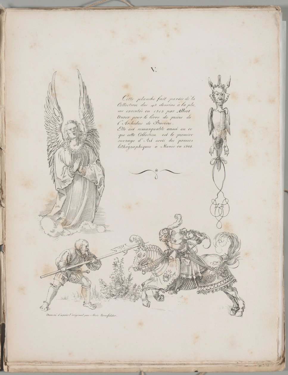 Litografiens kunst: Tre motiver fra Dürers bønnebog, plade V af Alois Senefelder