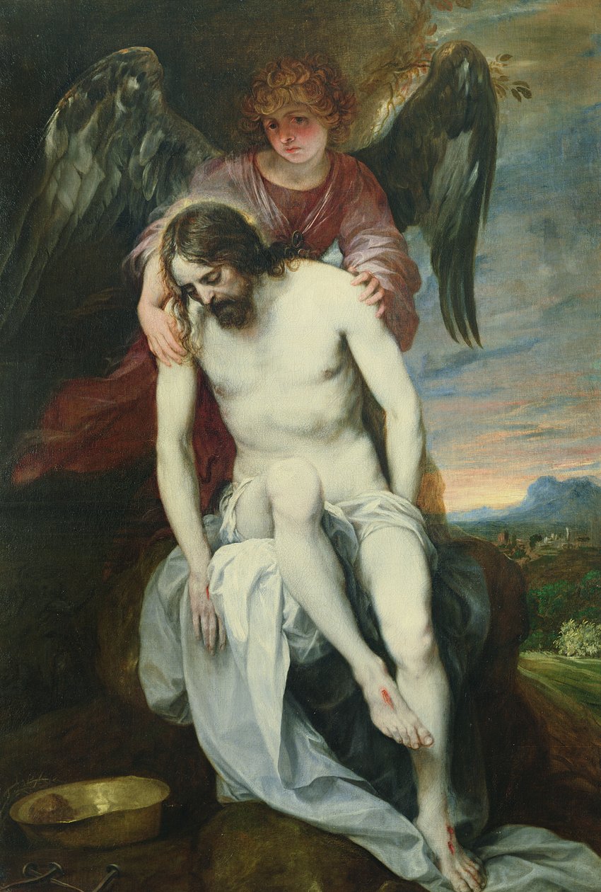 Den døde Kristus støttet af en engel, ca.1646-52 af Alonso Cano