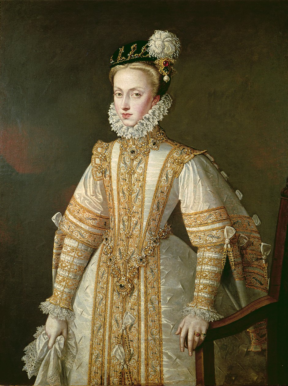 Anne af Østrig (1549-80) dronning af Spanien, ca. 1571 af Alonso Sánchez Coello