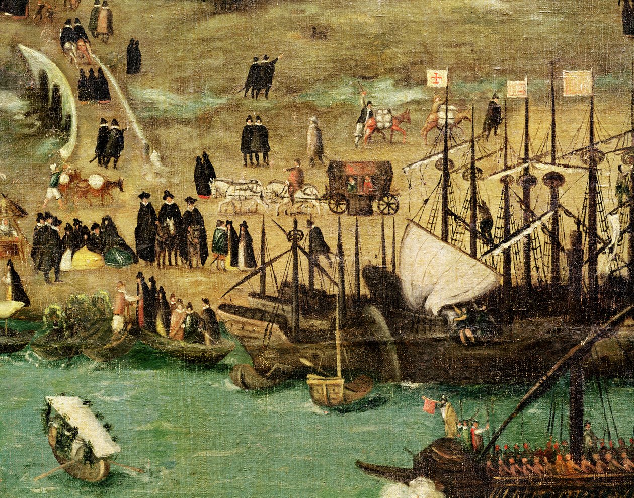 Havnen i Sevilla, ca. 1590 (detaljer) af Alonso Sánchez Coello
