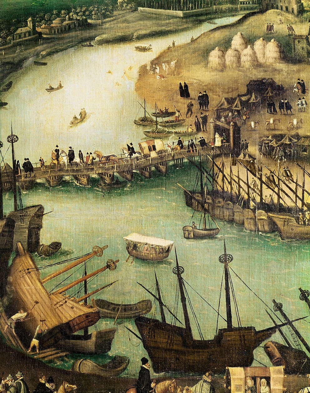Havnen i Sevilla, ca.1590 (detalje) af Alonso Sánchez Coello