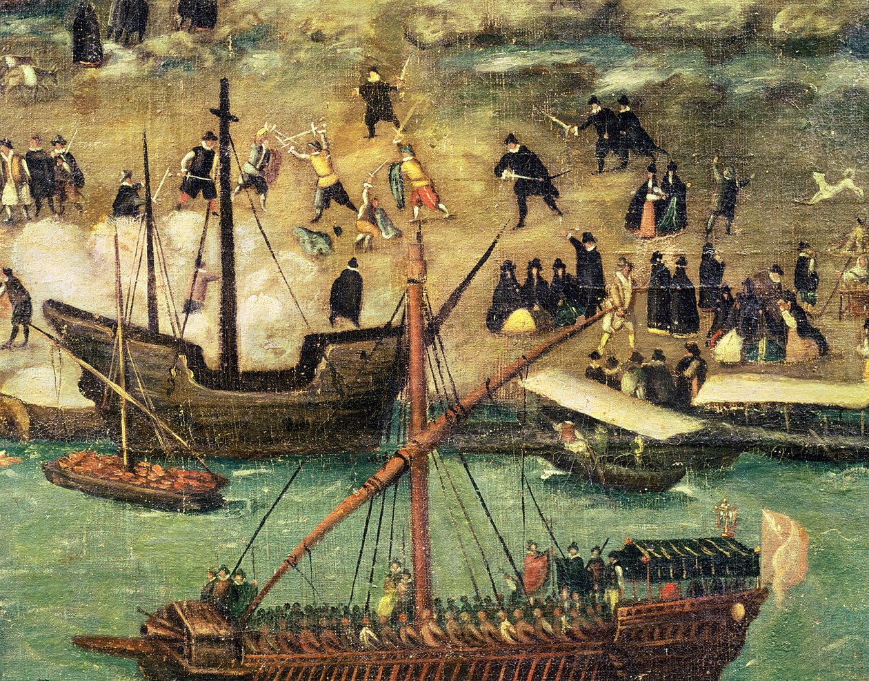 Havnen i Sevilla, ca. 1590 (detaljer) af Alonso Sánchez Coello