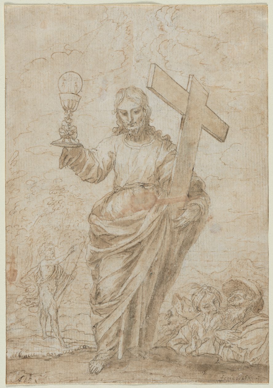 Kristus holder en kalk og et kors, 1666. af Alonso Cano