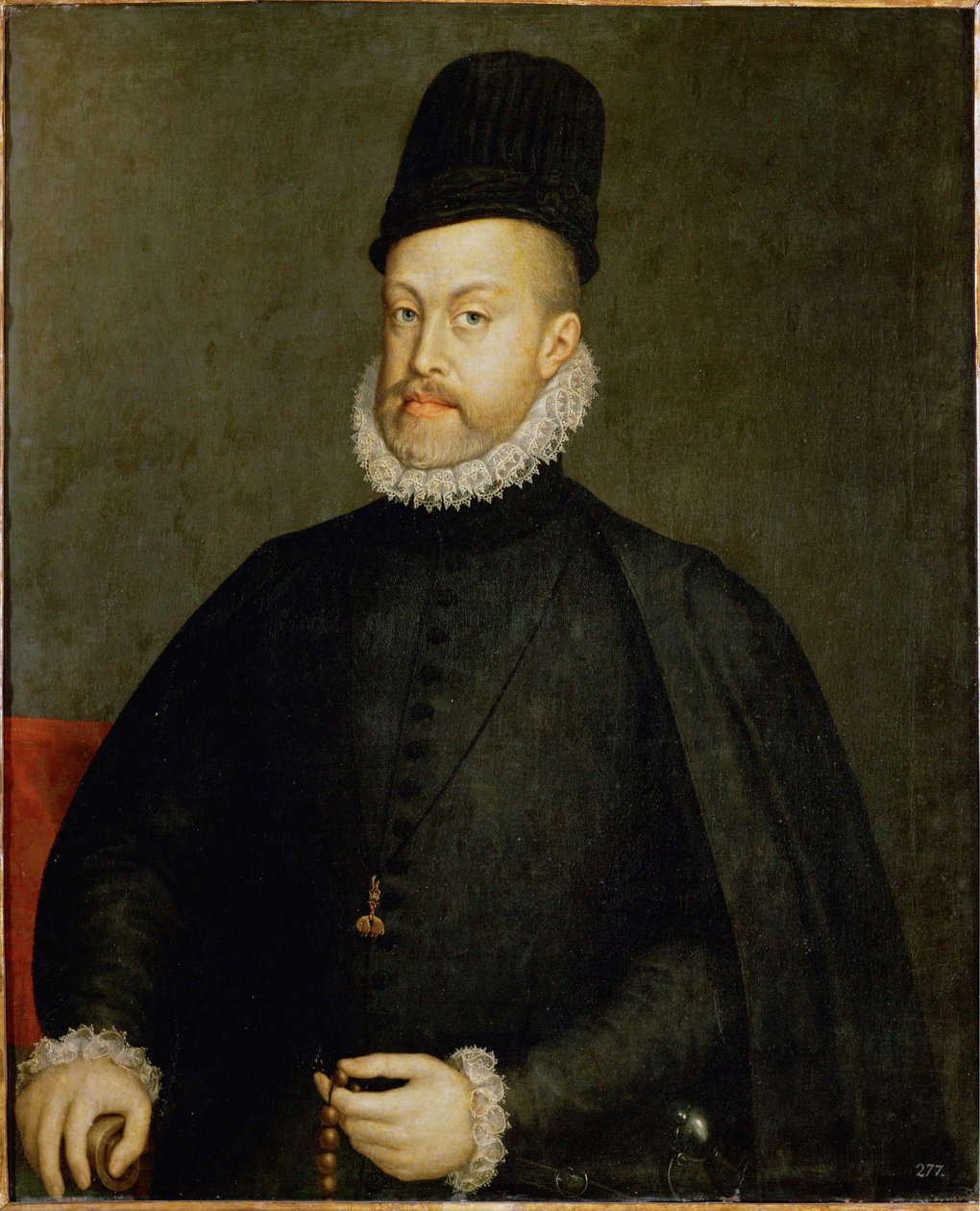 Philip II, konge af Spanien og Portugal (maleri på lærred) af Alonso Sanchez Coello