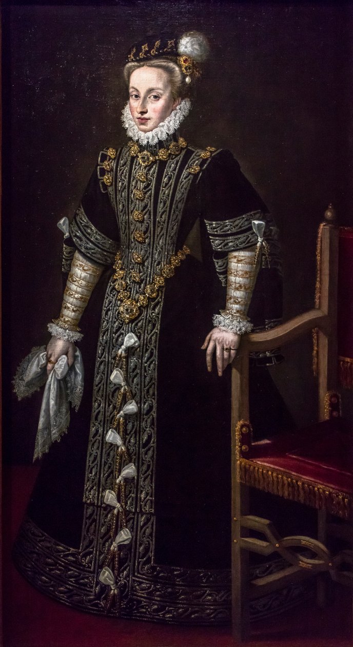 Portræt af Anne af Østrig af Alonso Sanchez Coello