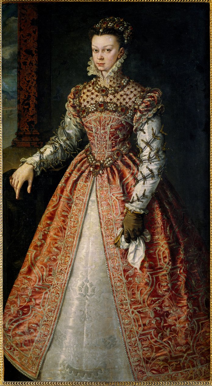 Portræt af Elisabeth af Frankrig (eller Isabelle af Valois) af Alonso Sánchez Coello